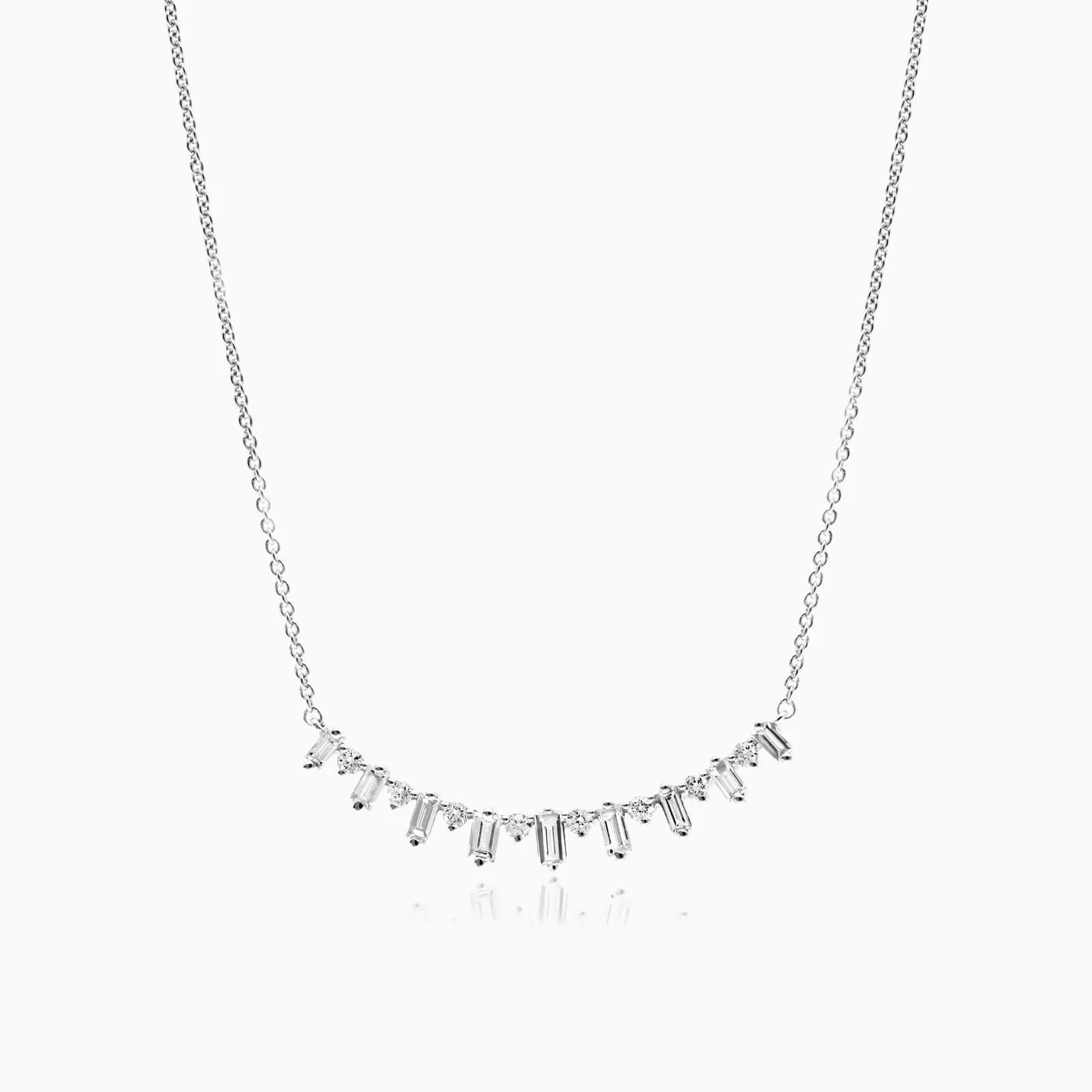 Corrente feminina em Ouro 18k diamantes barra luxo