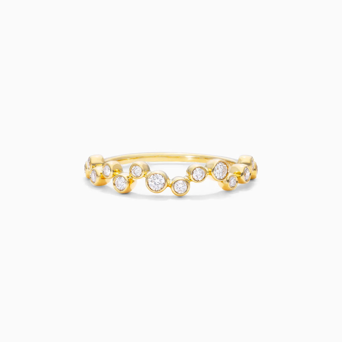 Anel De Moldura em Ouro Amarelo 18k c/ Diamantes Brilhantes