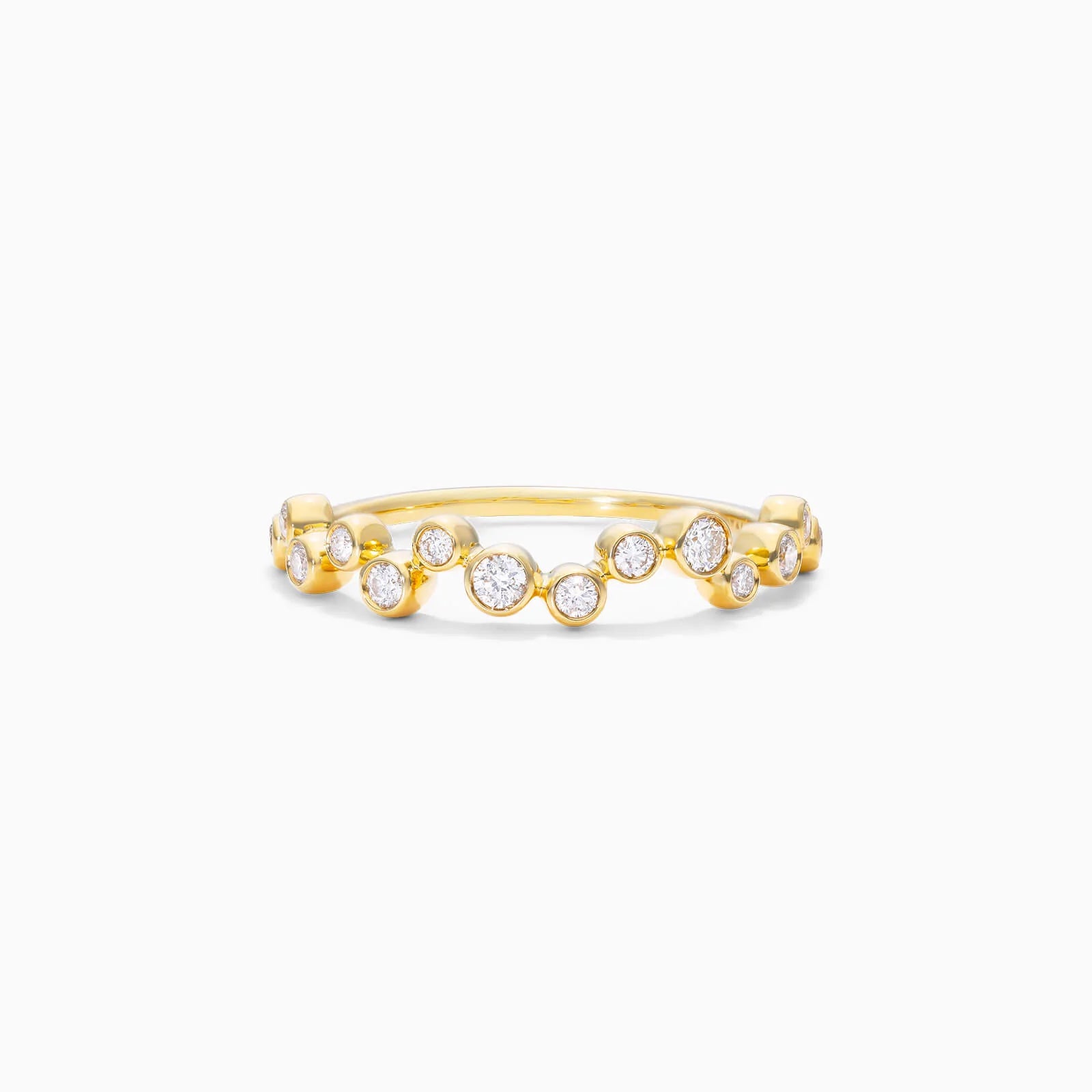 Anel De Moldura em Ouro Amarelo 18k c/ Diamantes Brilhantes
