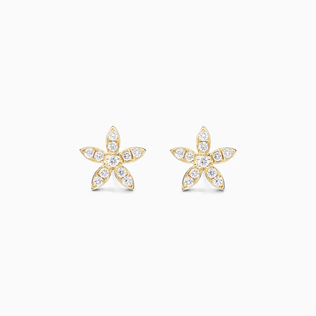Brinco de  Ouro 18k feminino flowers Diamantes  Luxo