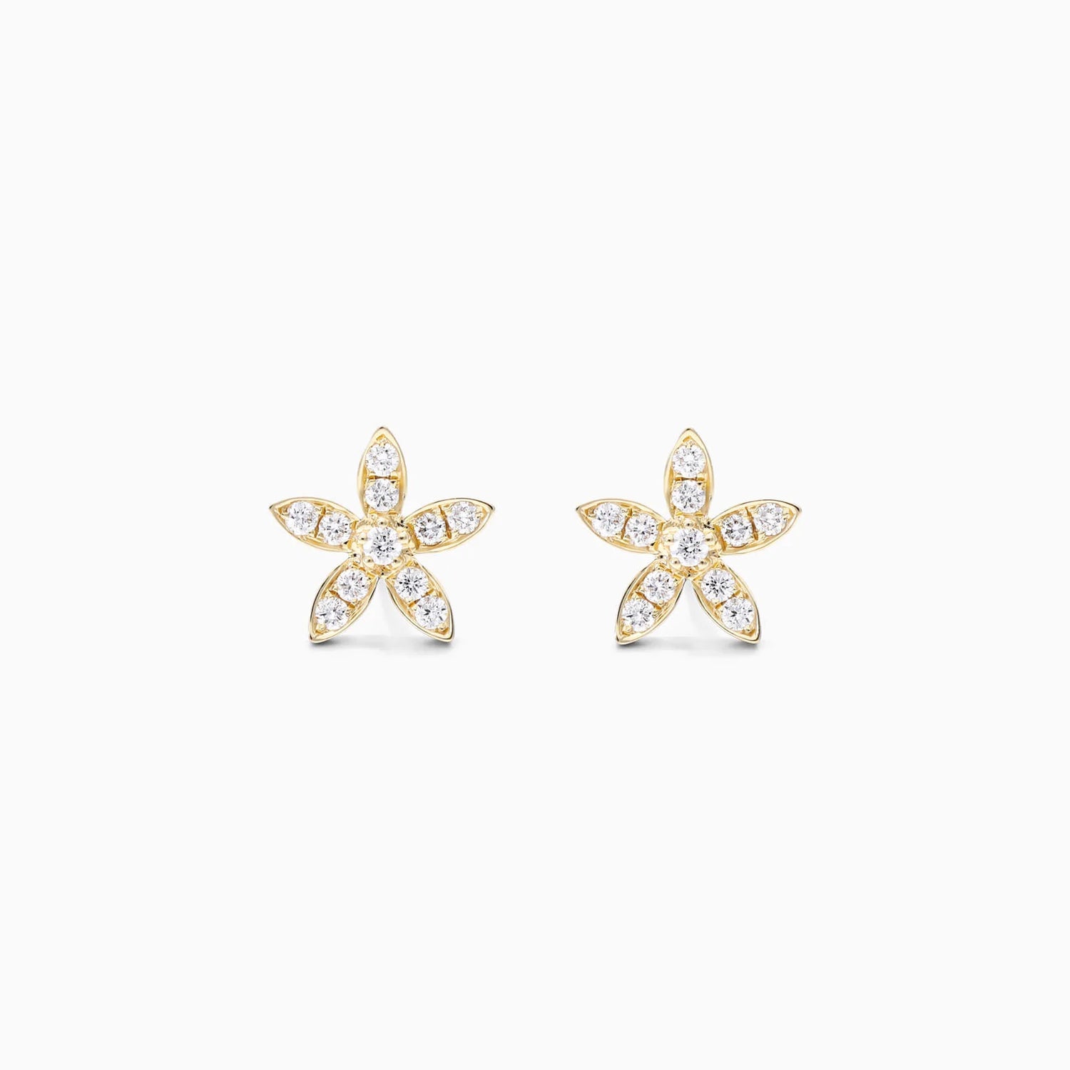 Brinco de  Ouro 18k feminino flowers Diamantes  Luxo