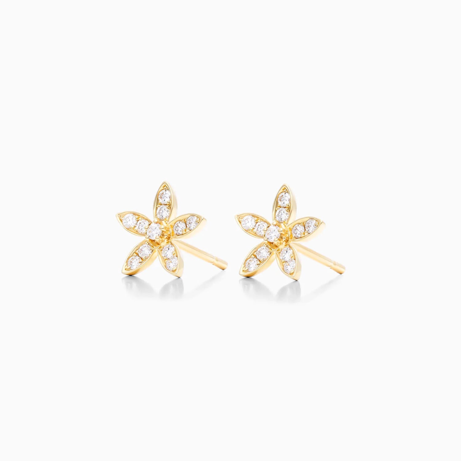 Brinco de  Ouro 18k feminino flowers Diamantes  Luxo