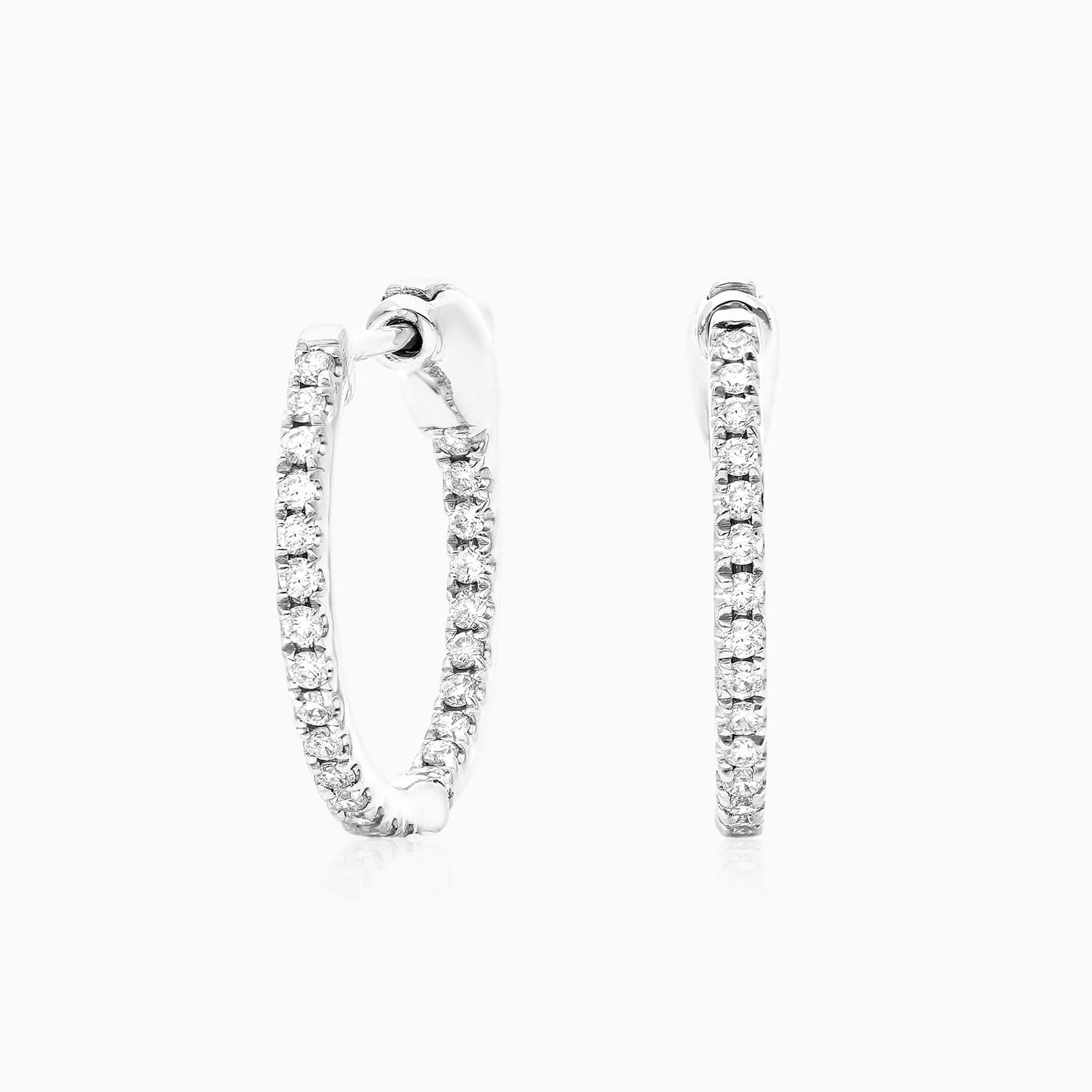 Brinco De Ouro Feminino Brilhante Diamante Argola Luxo