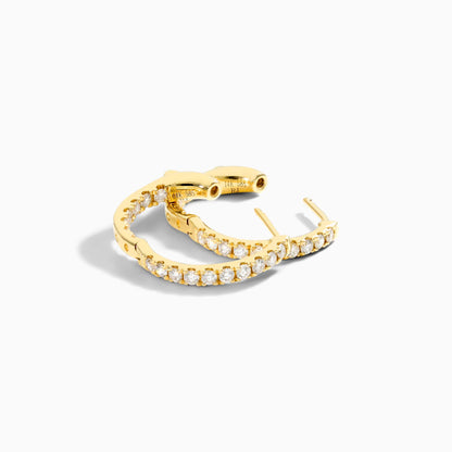 Brinco de Argola em Ouro 18k e Diamantes Redondos 0,50 Pts o Par