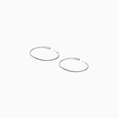Brinco Argola de Ouro Branco 18k Com Diamantes Brilhantes 0,50 Pts o Par