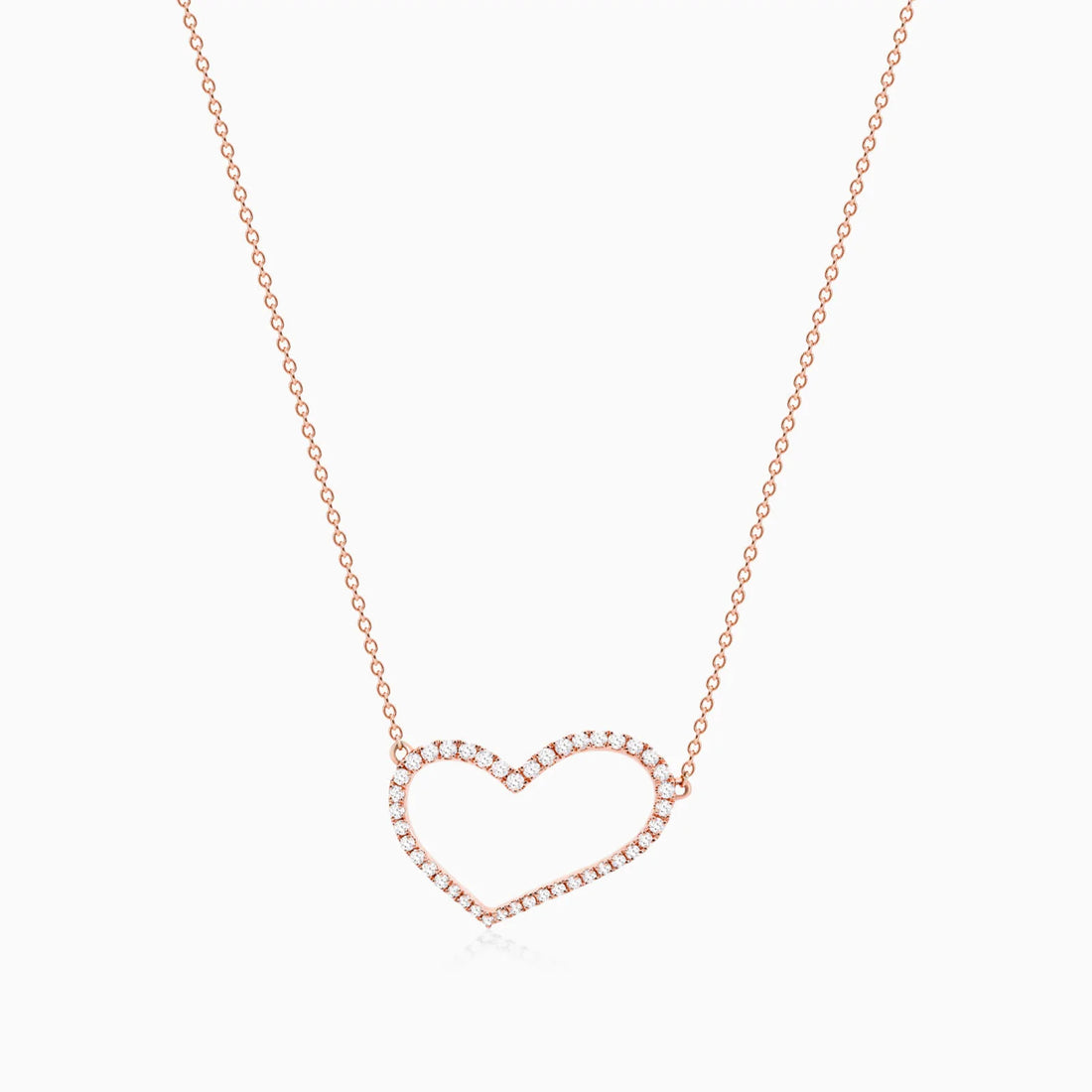 Corrente feminina em Ouro 18k diamantes Coração luxo