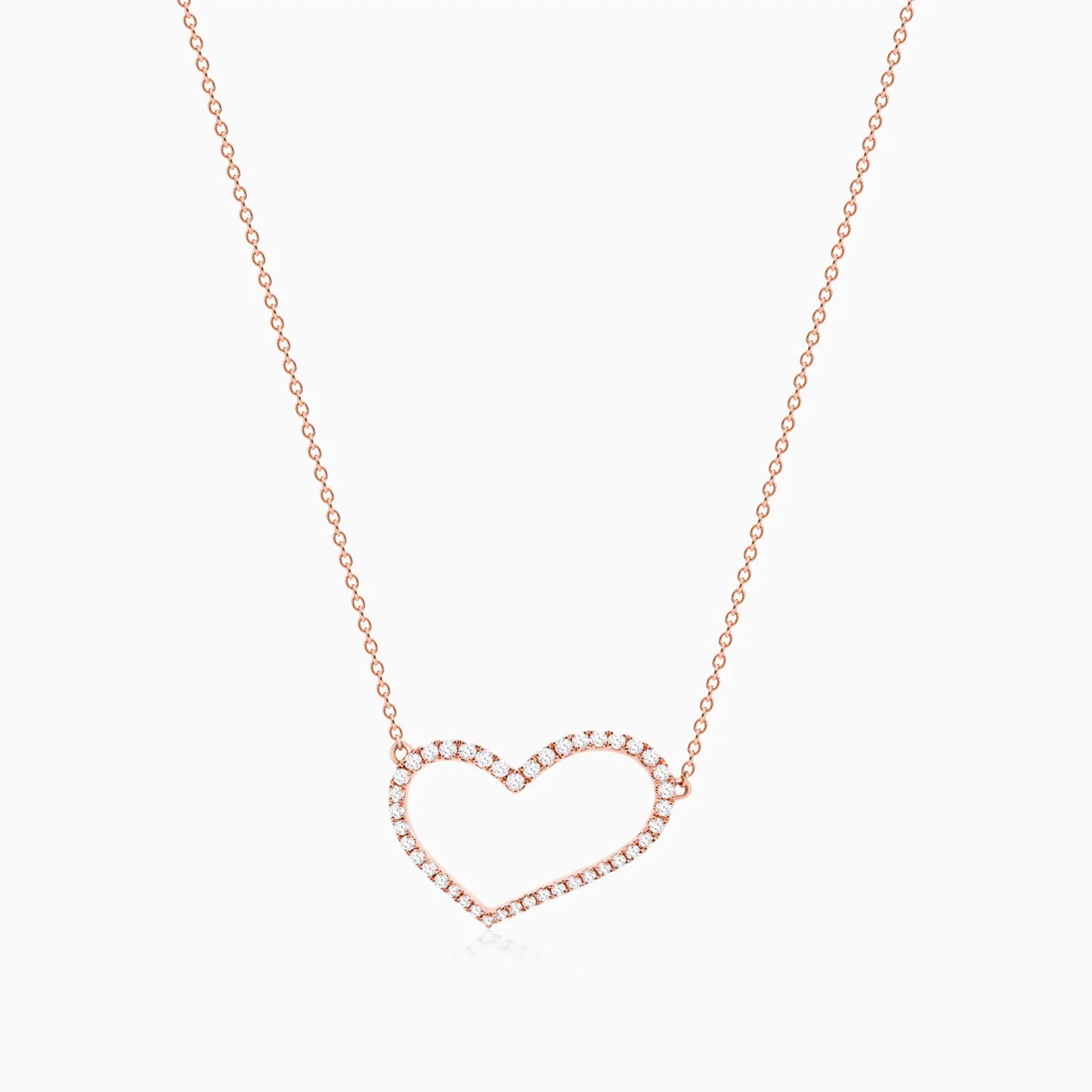Corrente feminina em Ouro 18k diamantes Coração luxo