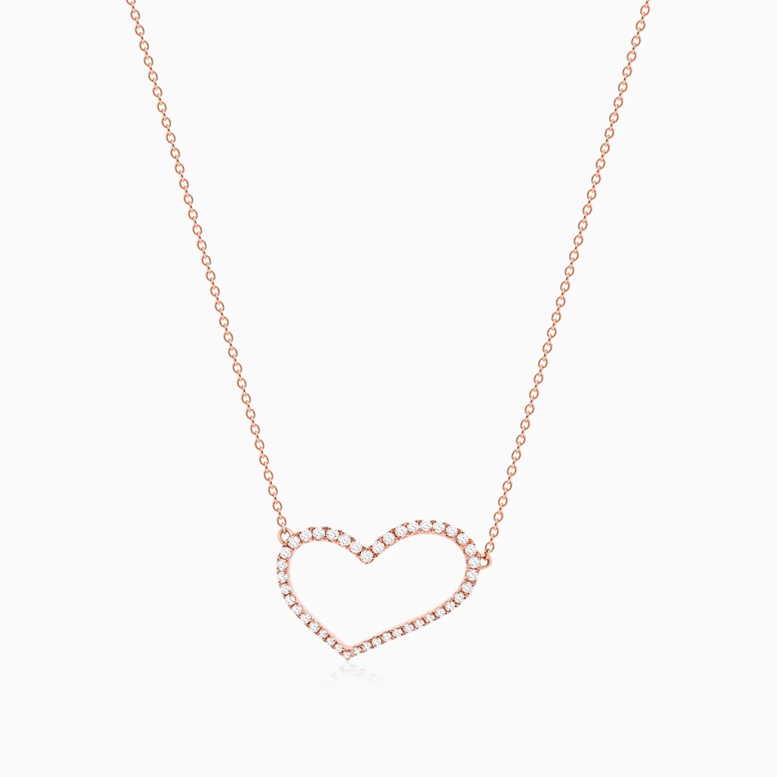 Corrente feminina em Ouro 18k diamantes Coração luxo