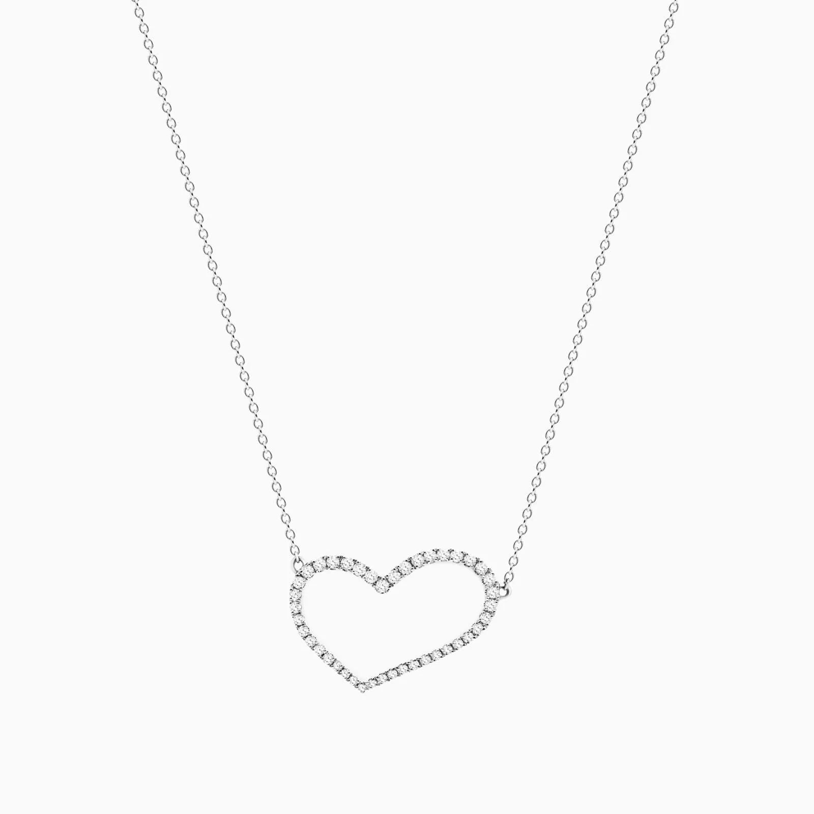 Corrente feminina em Ouro 18k diamantes Coração luxo