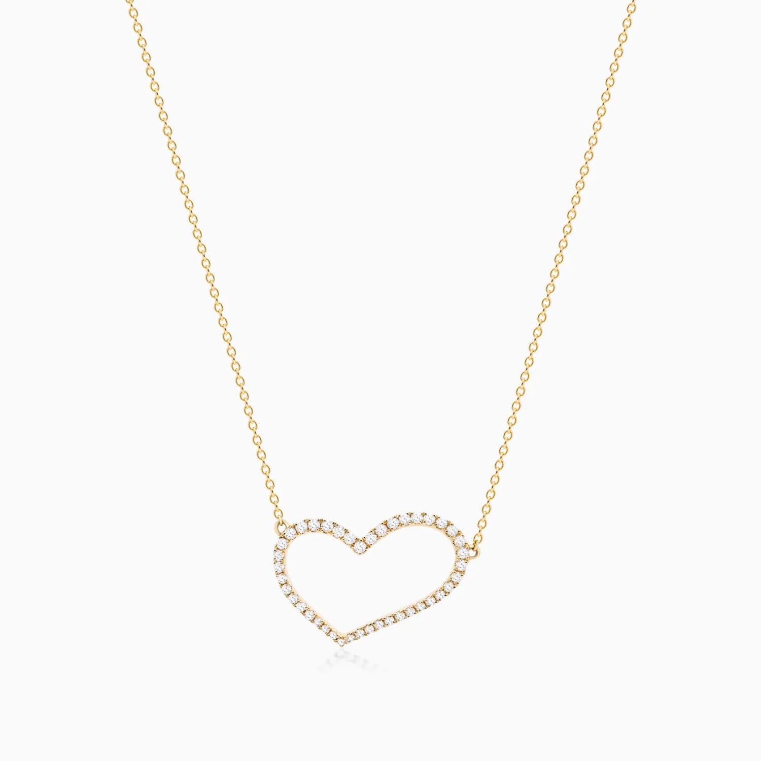 Corrente feminina em Ouro 18k diamantes Coração luxo