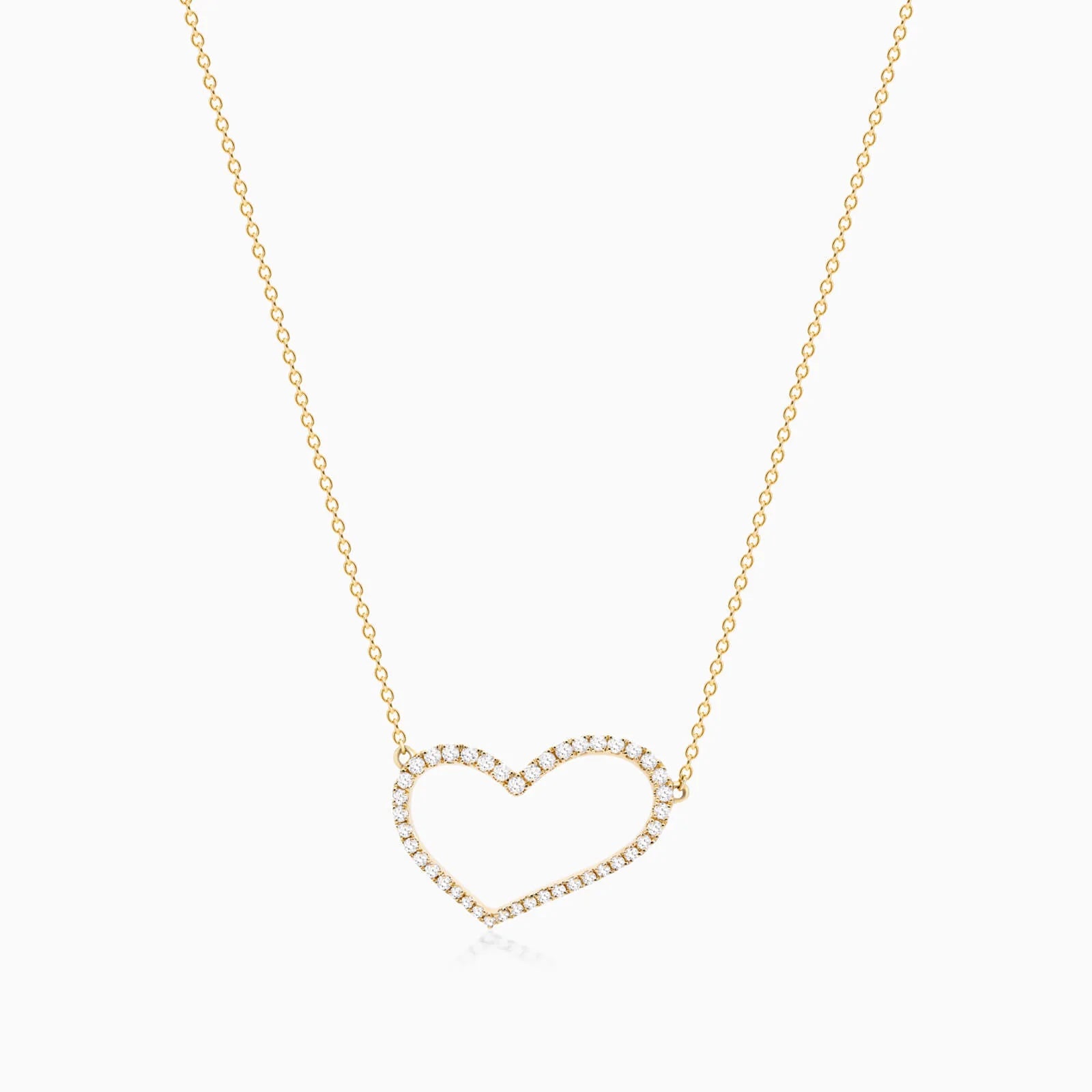 Corrente feminina em Ouro 18k diamantes Coração luxo