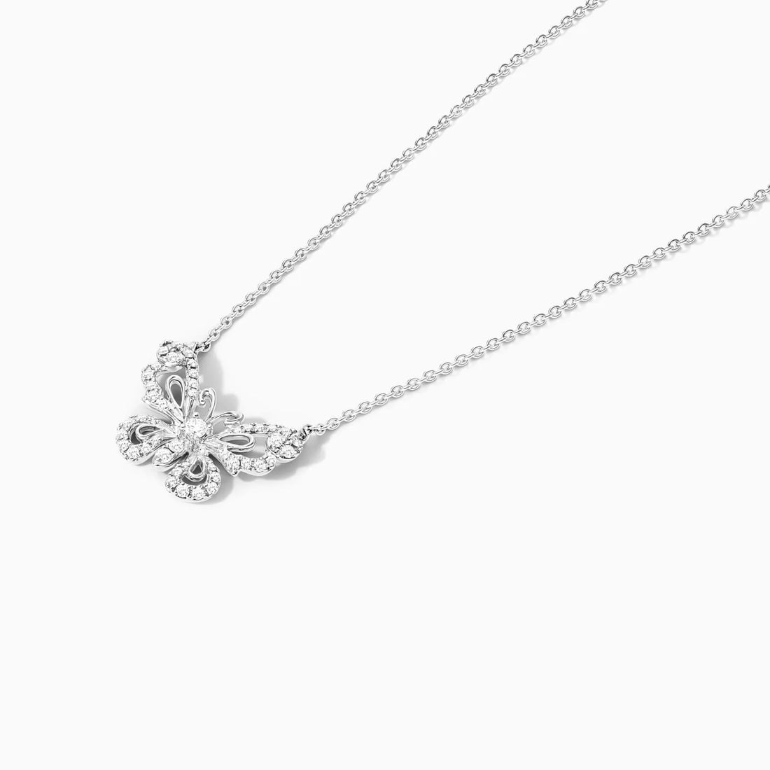 Corrente feminina em Ouro 18k diamantes borboleta luxo