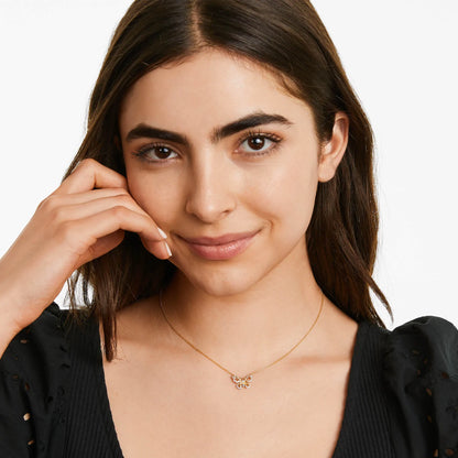 Corrente feminina em Ouro 18k diamantes borboleta luxo