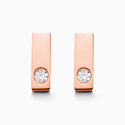 Brinco de  Ouro 18k feminino bars  Diamantes  Luxo