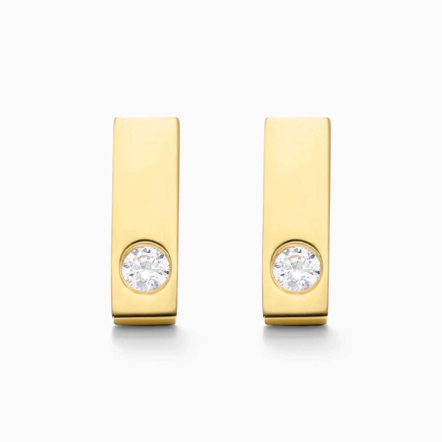 Brinco de  Ouro 18k feminino bars  Diamantes  Luxo