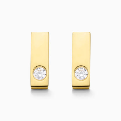 Brinco de  Ouro 18k feminino bars  Diamantes  Luxo