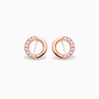 Brinco de  Ouro 18k feminino  Diamantes Circle Luxo