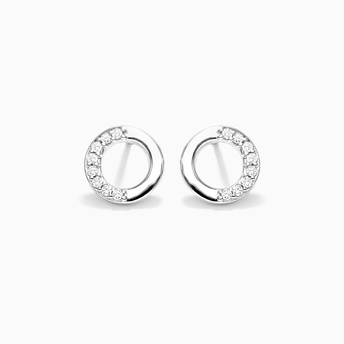 Brinco de  Ouro 18k feminino  Diamantes Circle Luxo