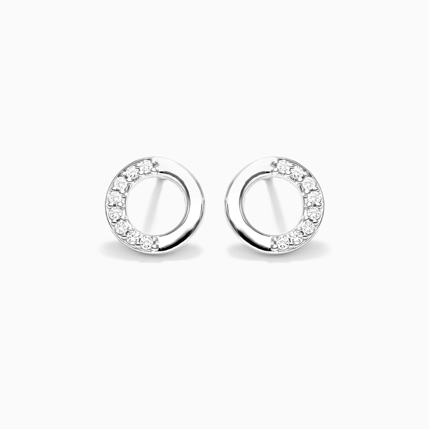 Brinco de  Ouro 18k feminino  Diamantes Circle Luxo