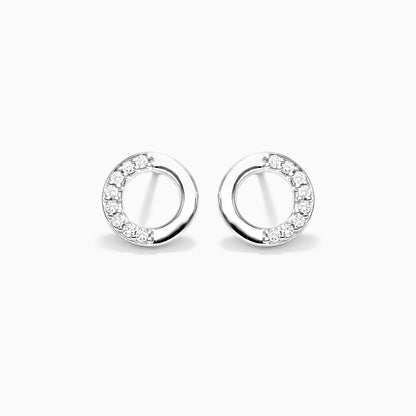 Brinco de  Ouro 18k feminino  Diamantes Circle Luxo