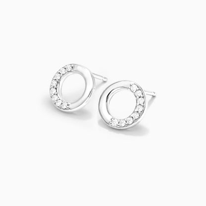 Brinco de  Ouro 18k feminino  Diamantes Circle Luxo