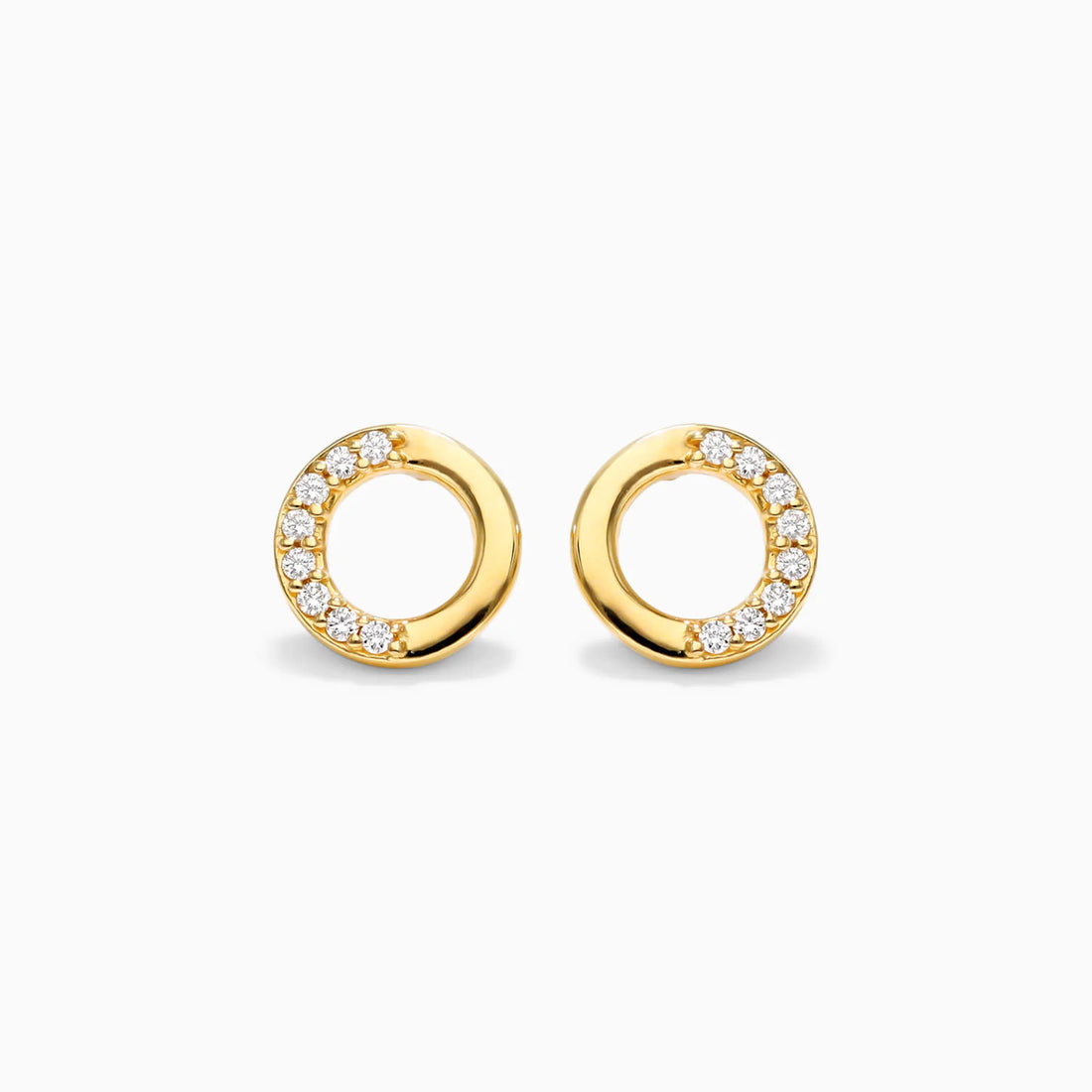 Brinco de  Ouro 18k feminino  Diamantes Circle Luxo