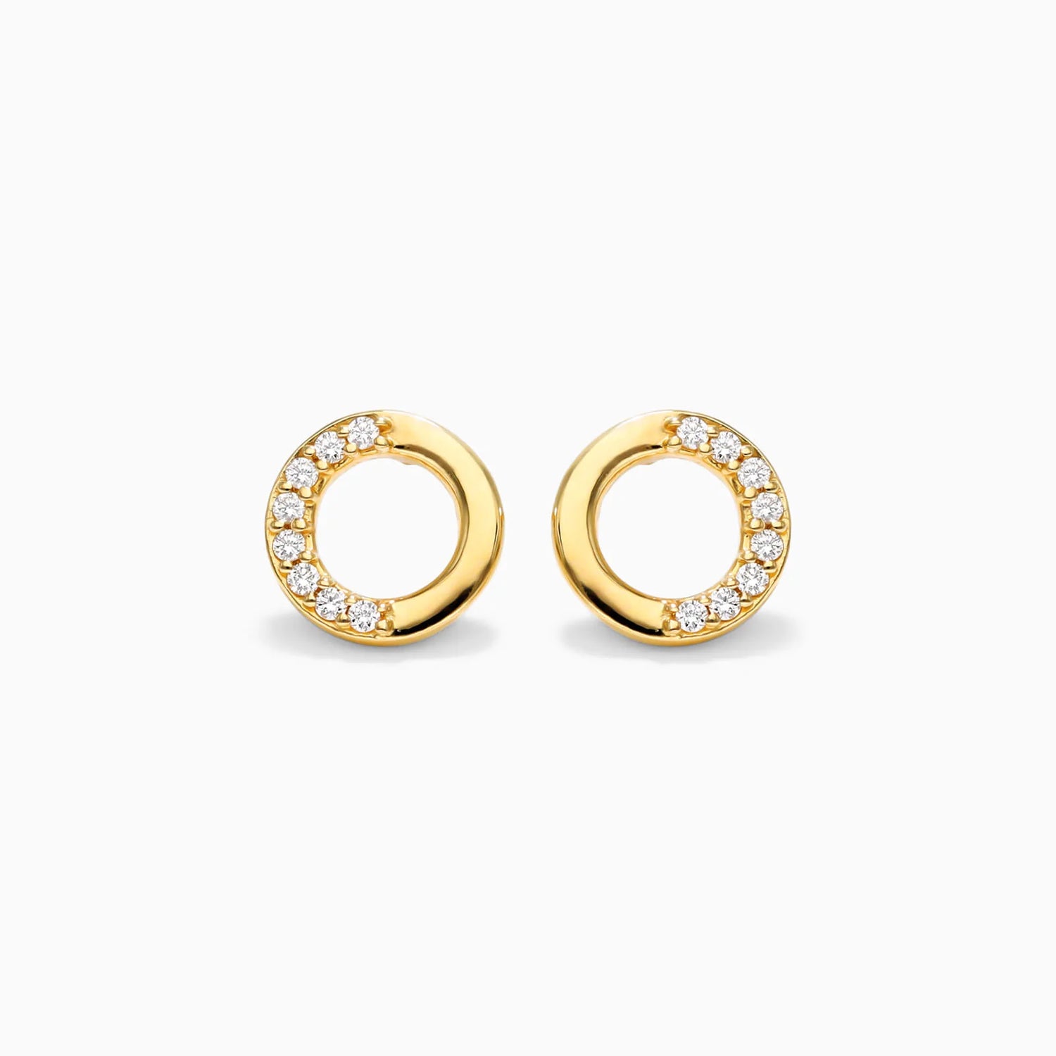 Brinco de  Ouro 18k feminino  Diamantes Circle Luxo