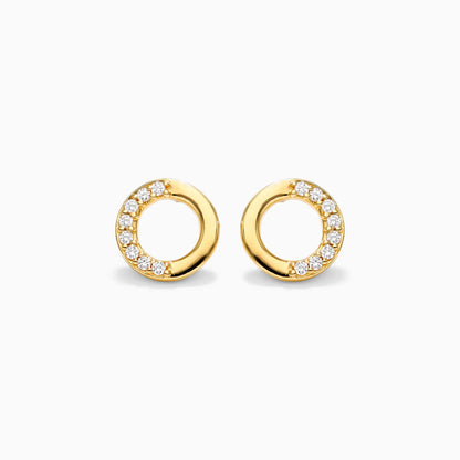 Brinco de  Ouro 18k feminino  Diamantes Circle Luxo