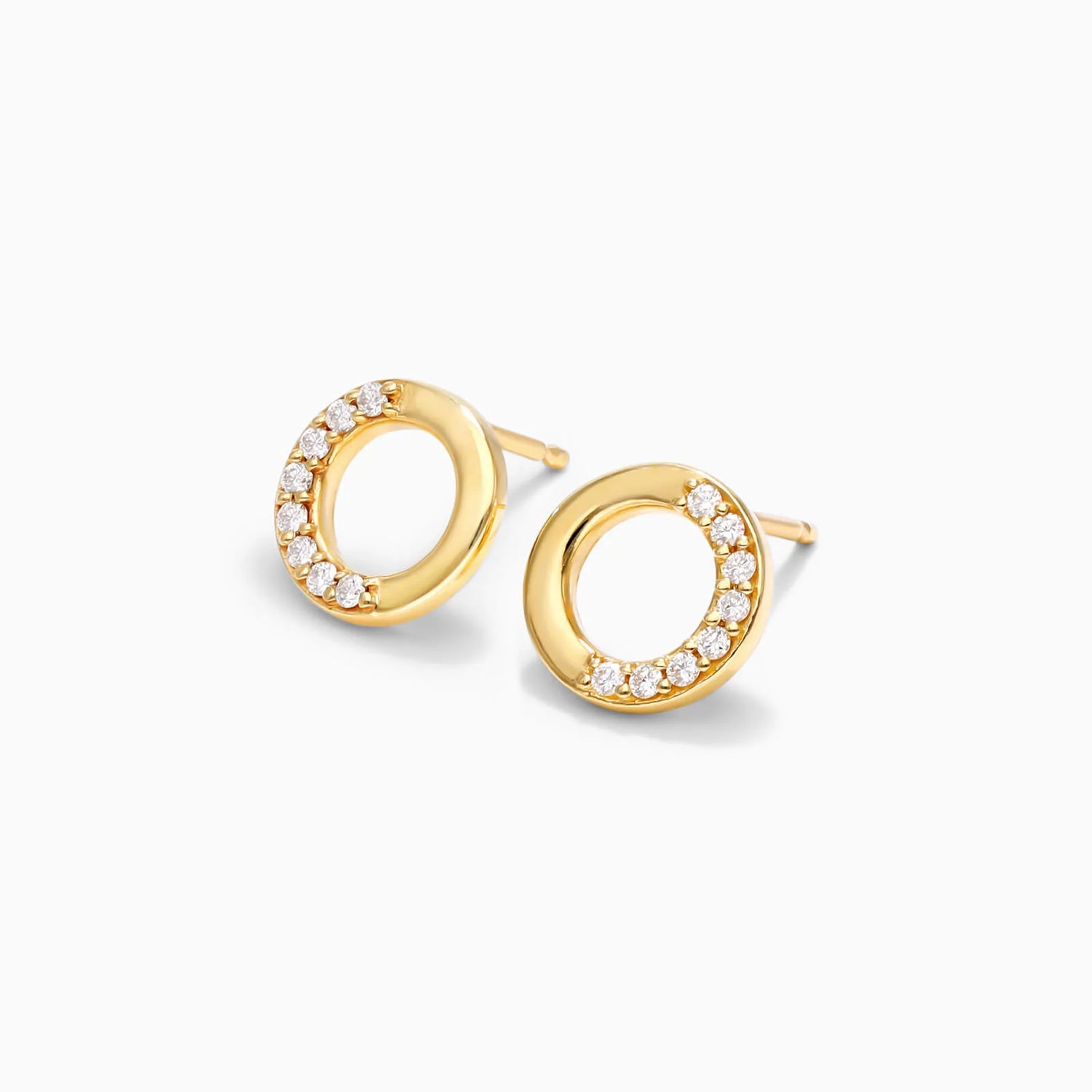 Brinco de  Ouro 18k feminino  Diamantes Circle Luxo