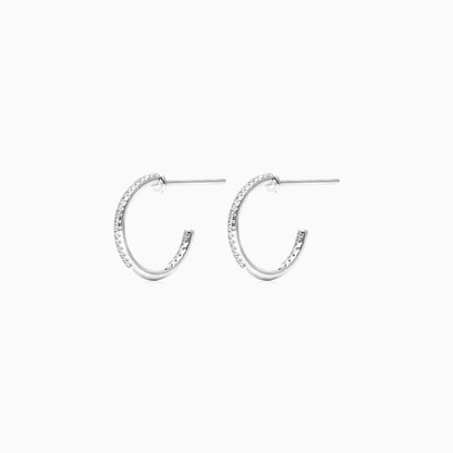 Brinco de Argola Pequenas em Ouro Branco 18k de Luxo