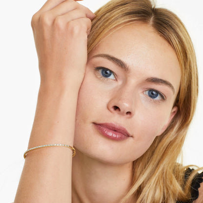 Pulseira Feminina de ouro riviera bracelete diamantes baquete