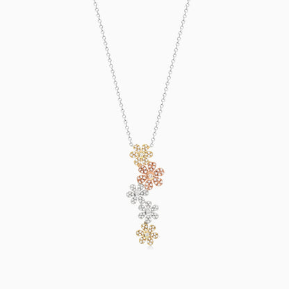 Corrente feminina em Ouro 18k diamantes Flowers luxo