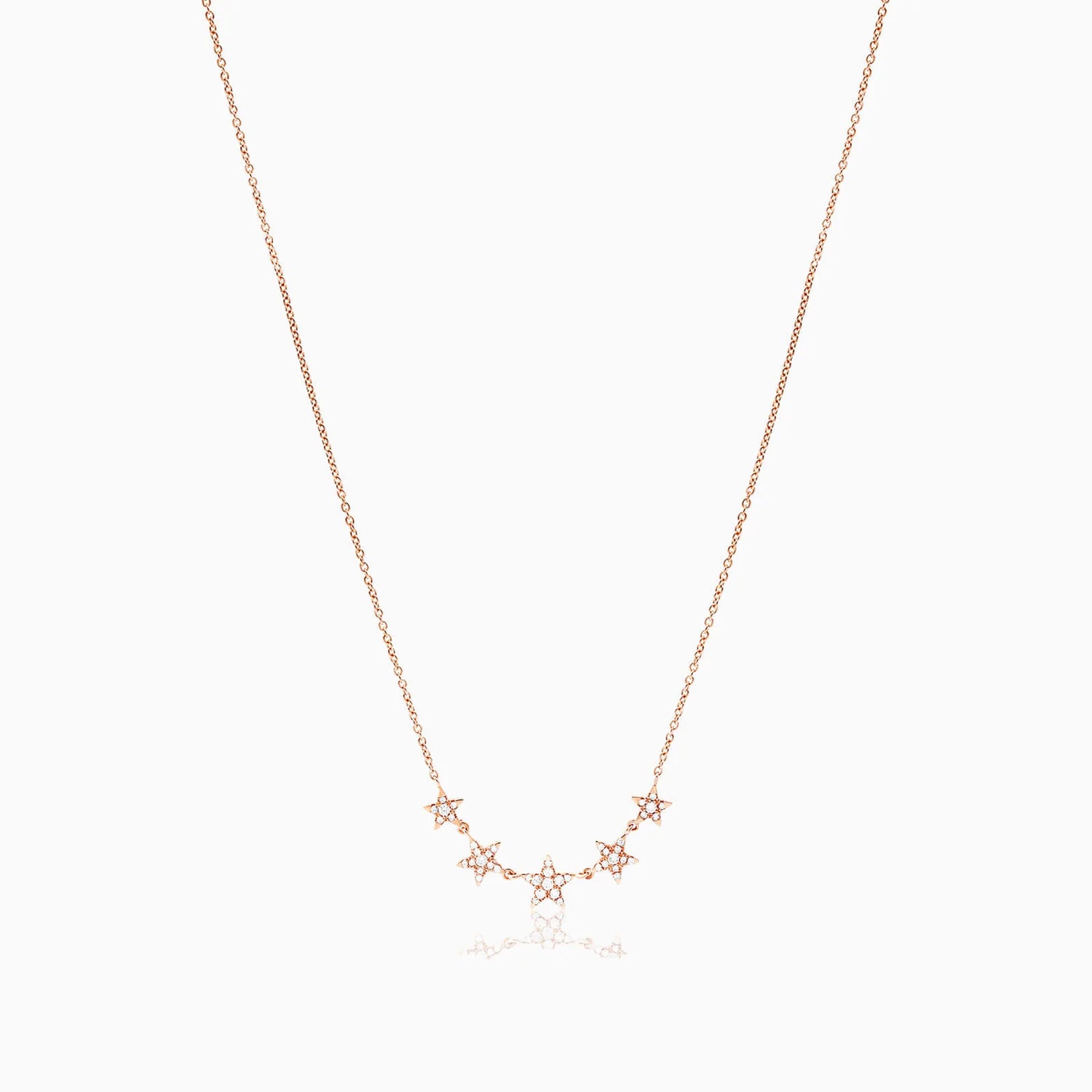 Corrente feminina em Ouro 18k diamantes stars luxo