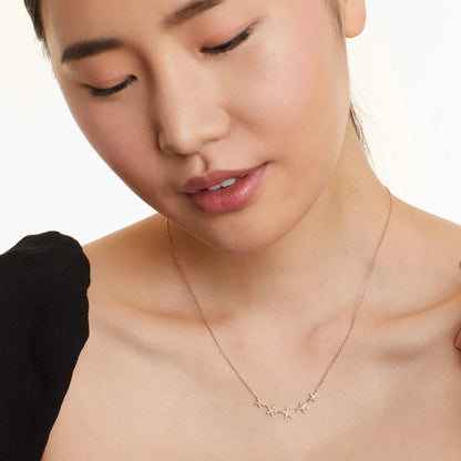 Corrente feminina em Ouro 18k diamantes stars luxo