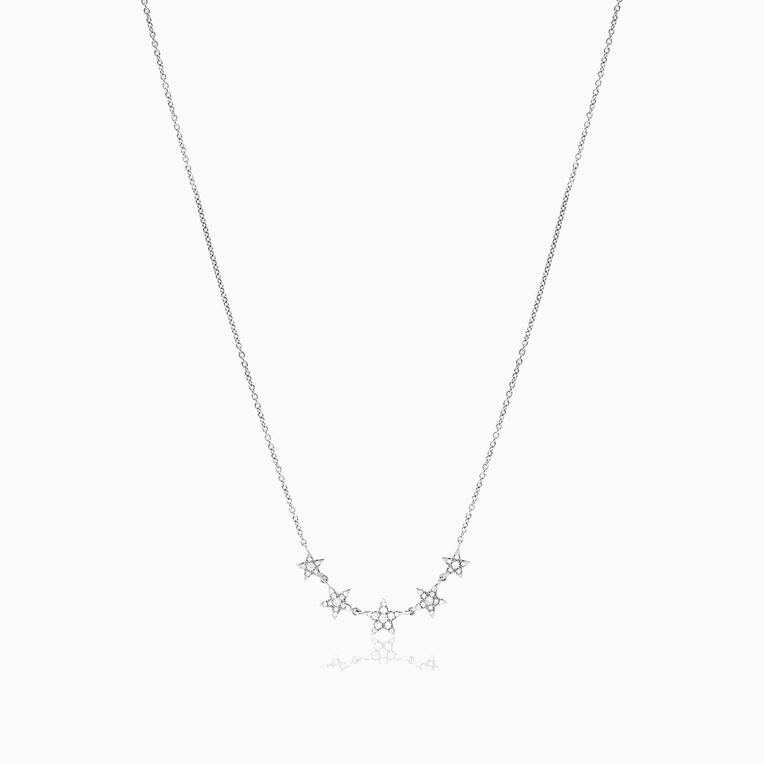 Corrente feminina em Ouro 18k diamantes stars luxo
