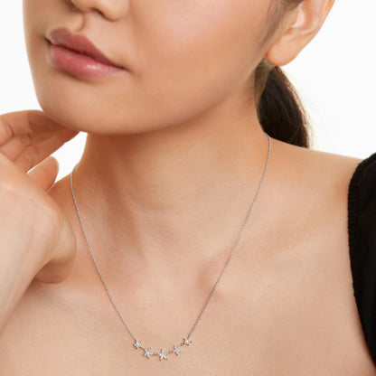 Corrente feminina em Ouro 18k diamantes stars luxo