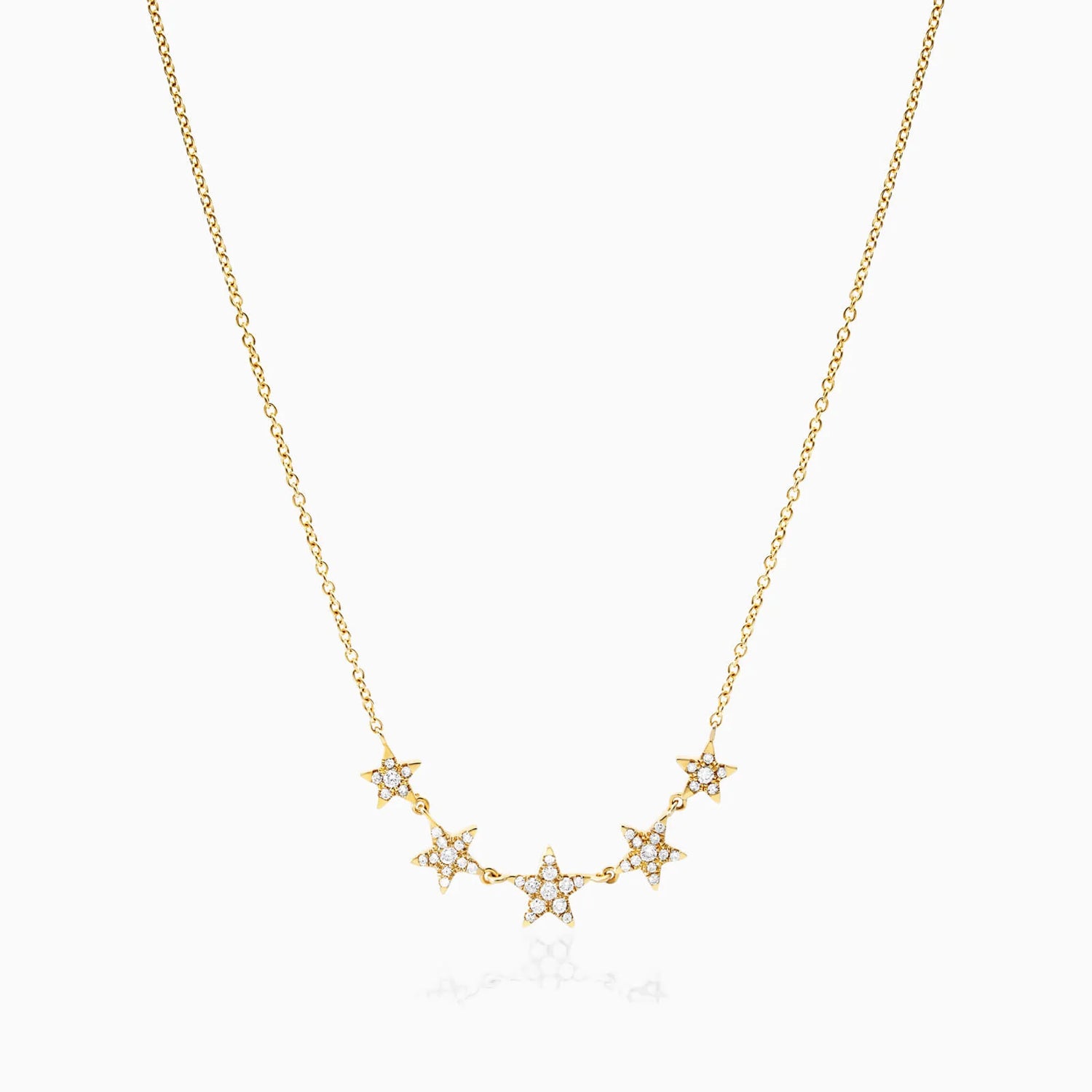 Corrente feminina em Ouro 18k diamantes stars luxo