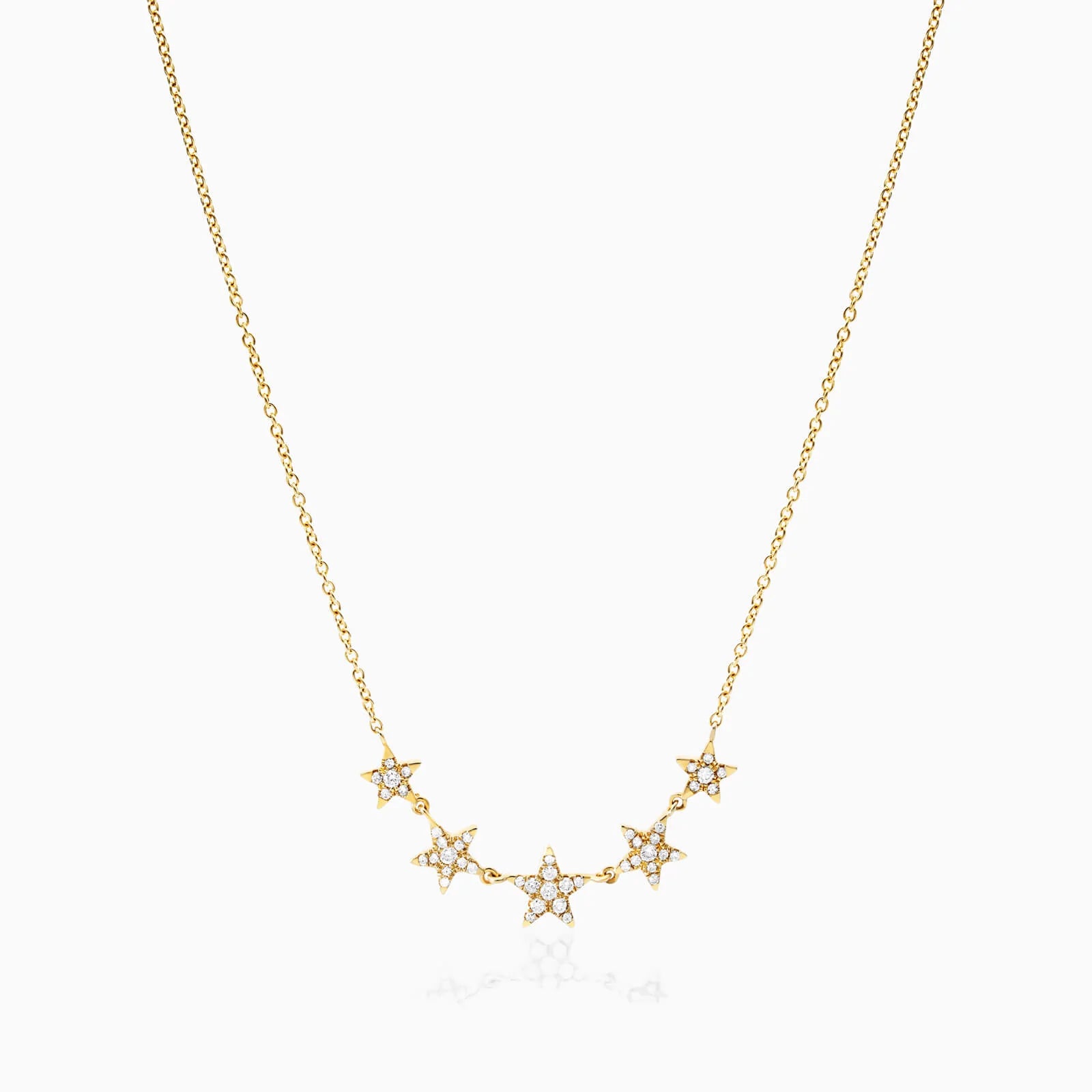 Corrente feminina em Ouro 18k diamantes stars luxo