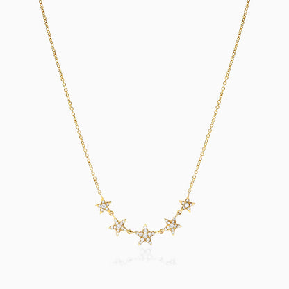 Corrente feminina em Ouro 18k diamantes stars luxo