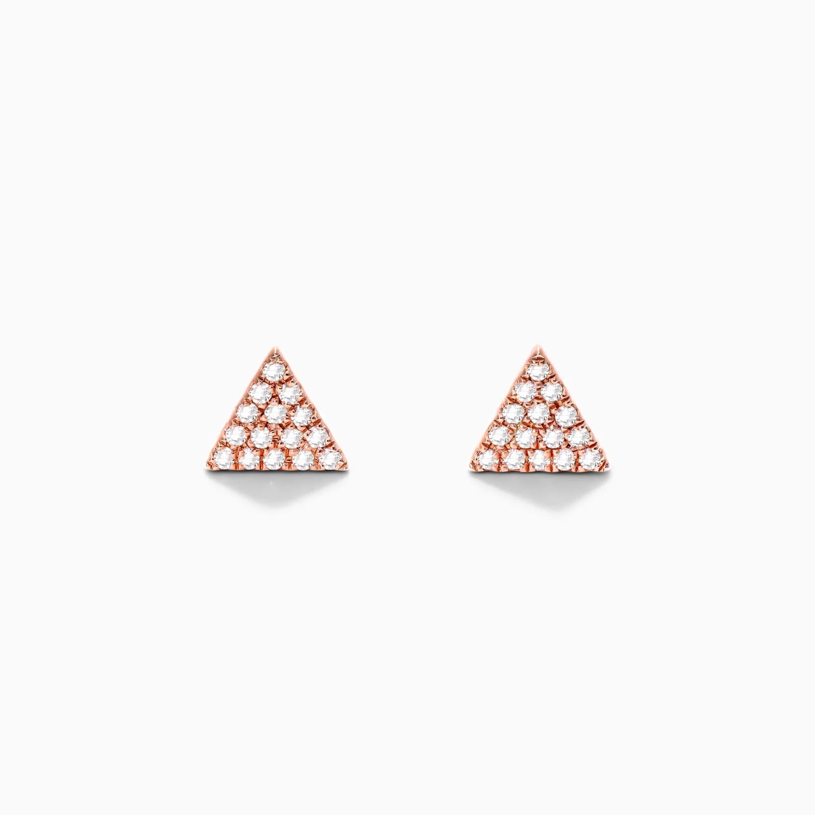 Brinco de  Ouro 18k feminino Triangulo  Diamantes  Luxo