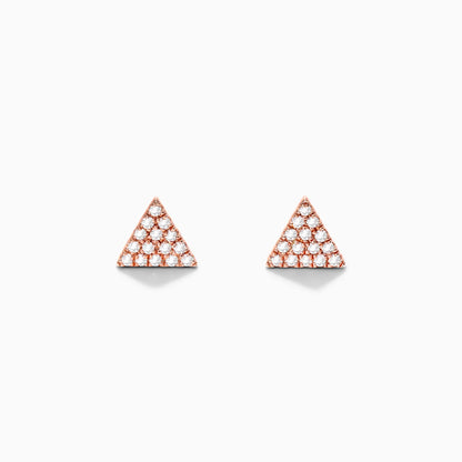 Brinco de  Ouro 18k feminino Triangulo  Diamantes  Luxo