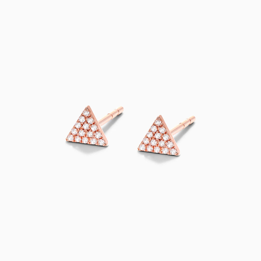 Brinco de  Ouro 18k feminino Triangulo  Diamantes  Luxo