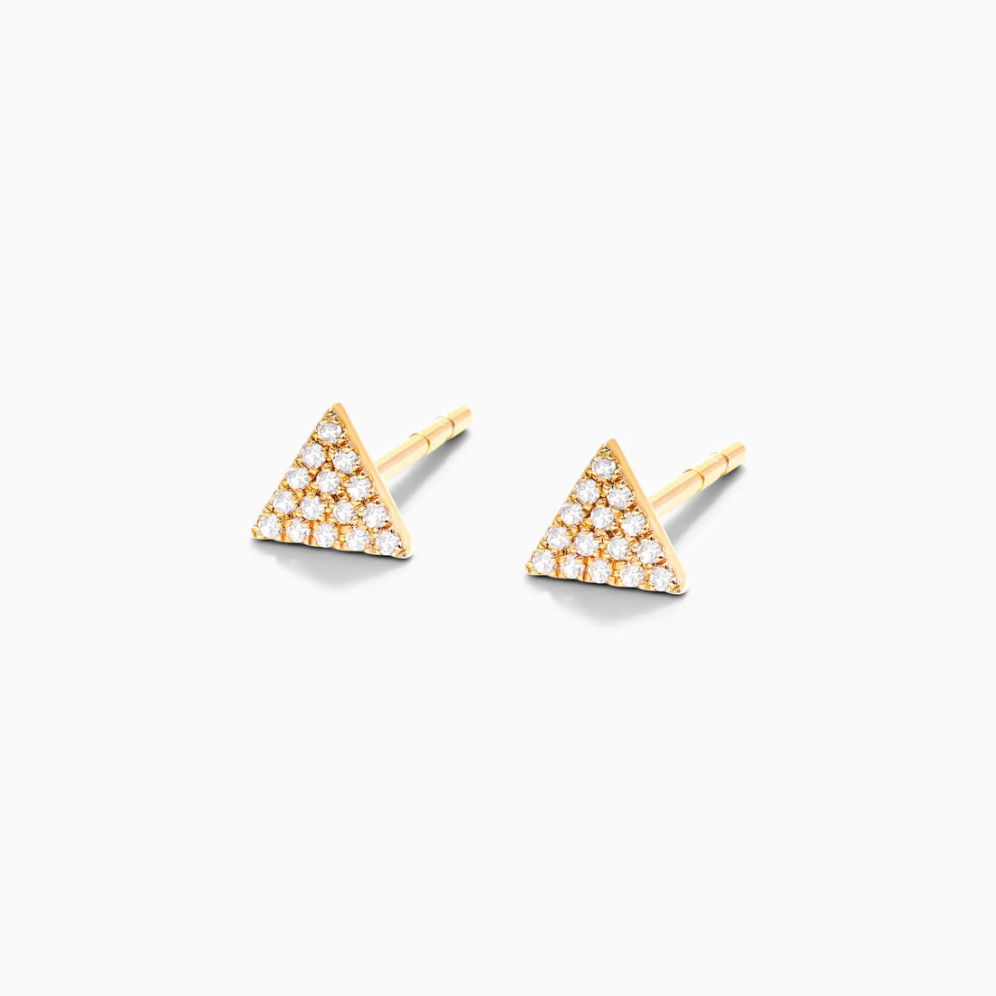 Brinco de  Ouro 18k feminino Triangulo  Diamantes  Luxo