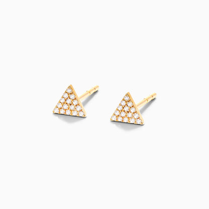 Brinco de  Ouro 18k feminino Triangulo  Diamantes  Luxo