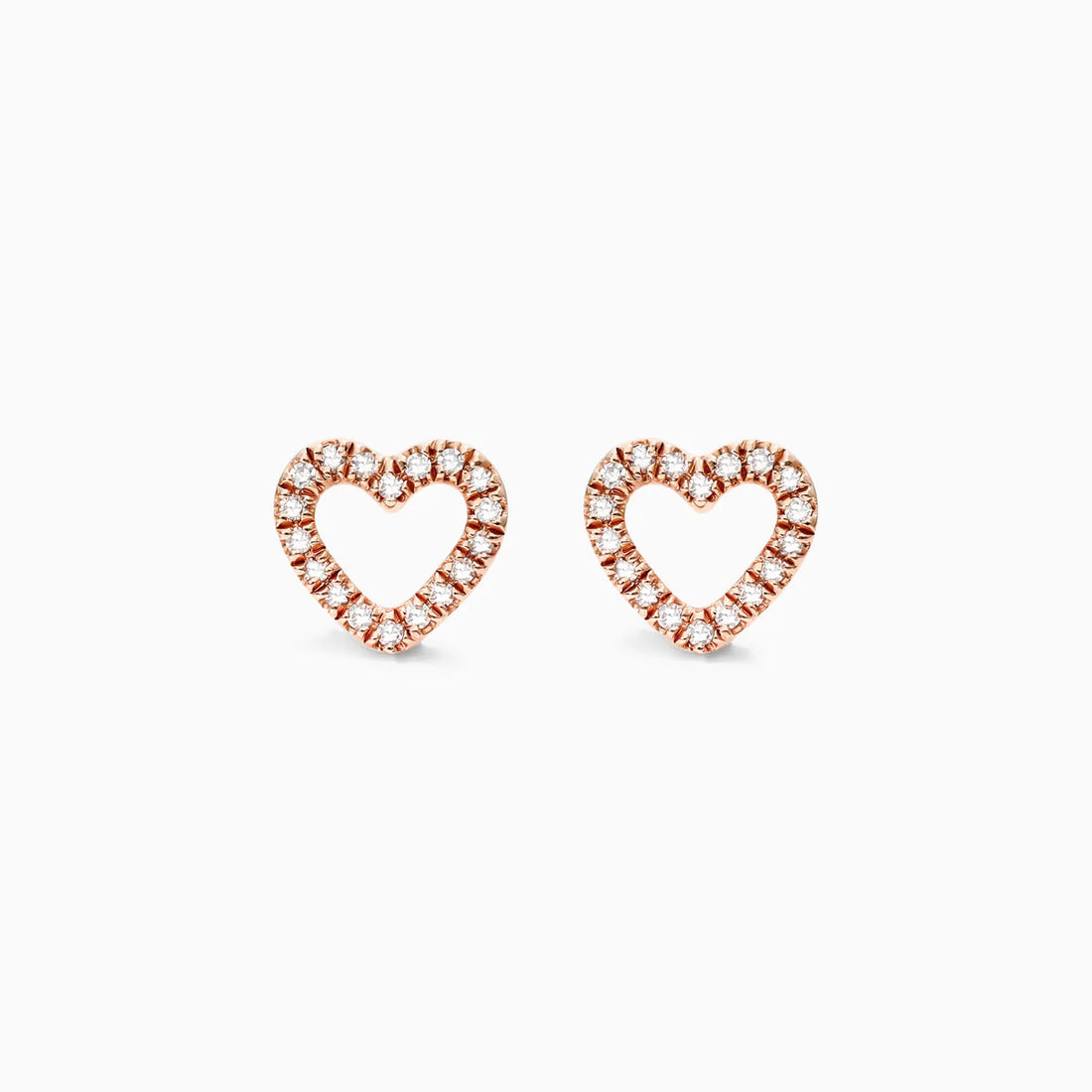 Brinco de  Ouro 18k feminino  Diamantes Heart II Luxo