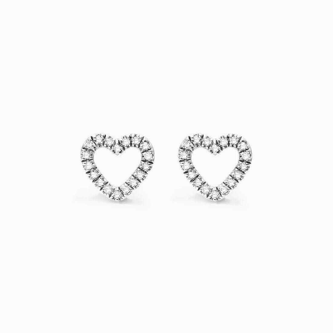 Brinco de  Ouro 18k feminino  Diamantes Heart II Luxo