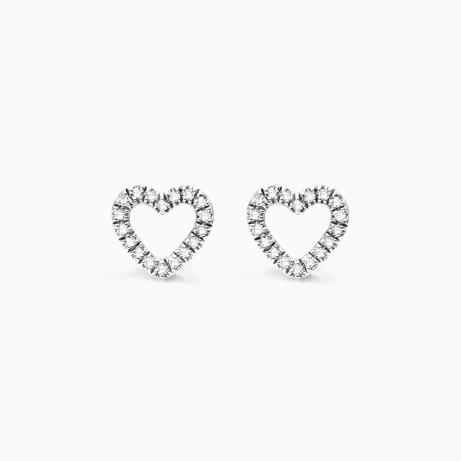 Brinco de  Ouro 18k feminino  Diamantes Heart II Luxo