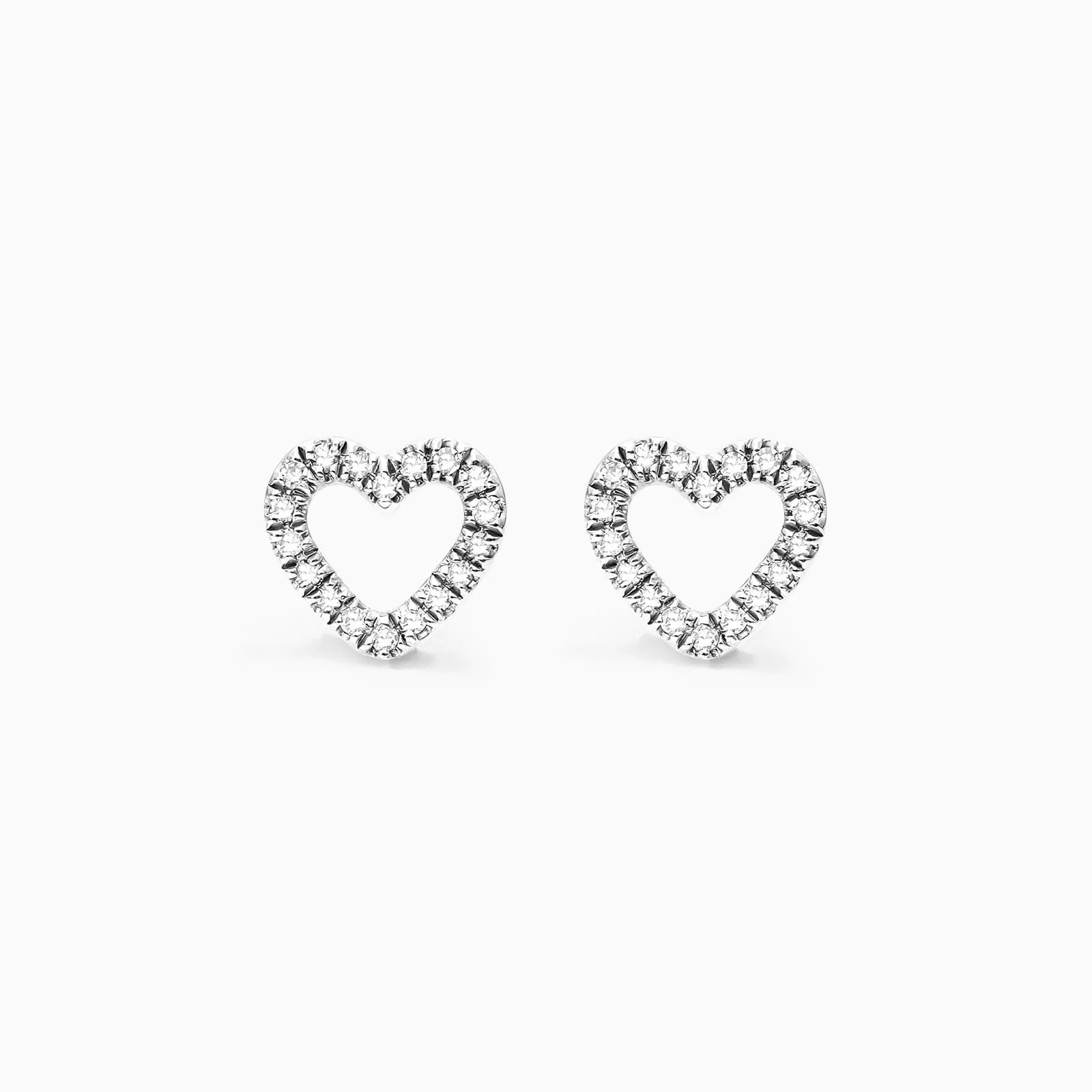 Brinco de  Ouro 18k feminino  Diamantes Heart II Luxo