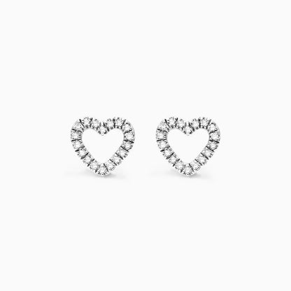 Brinco de  Ouro 18k feminino  Diamantes Heart II Luxo