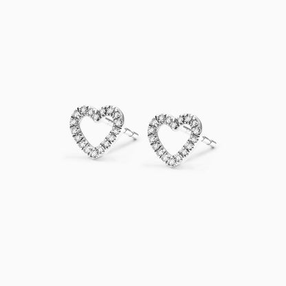 Brinco de  Ouro 18k feminino  Diamantes Heart II Luxo